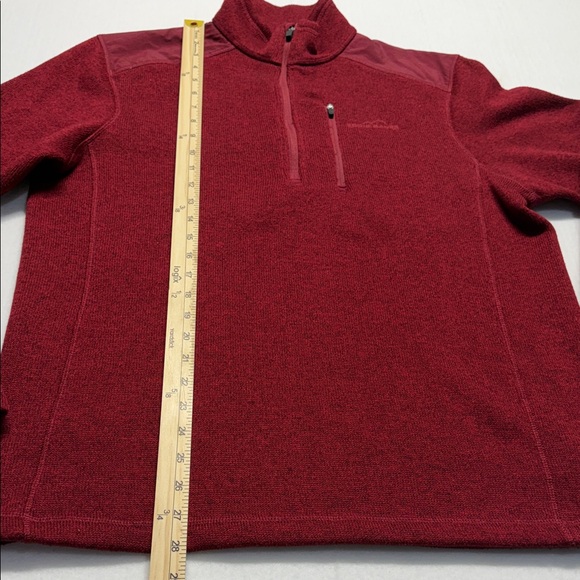 Eddie Bauer Red Quarter-Zip Pullover L - Picture 3 of 9